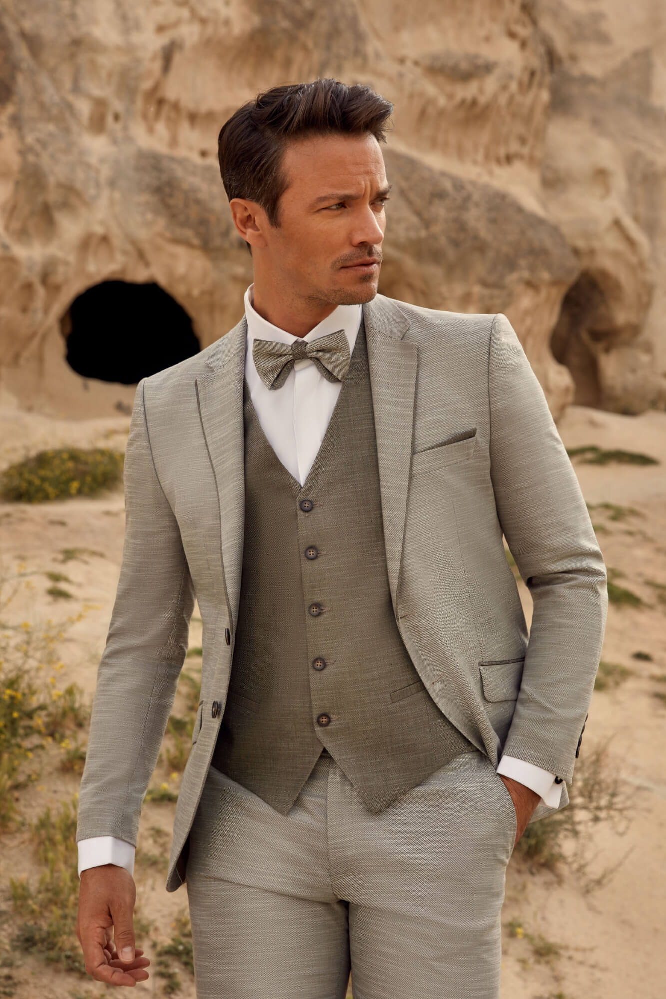 Leinenanzug Salbei grün