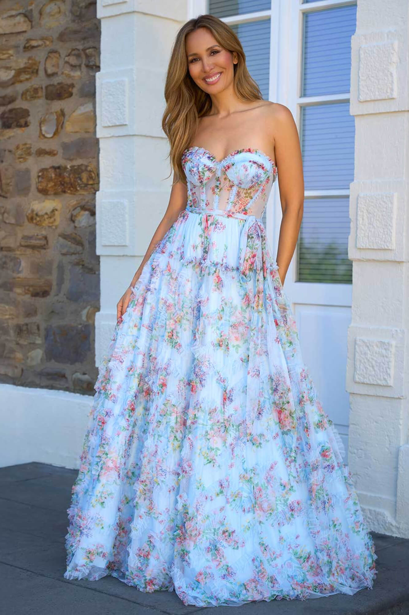 Tüllkleid Blumenmuster Festmode